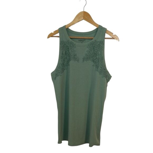 torrid Tops - Torrid Super Soft Dressy Tank Top, lace appliqué, size 2